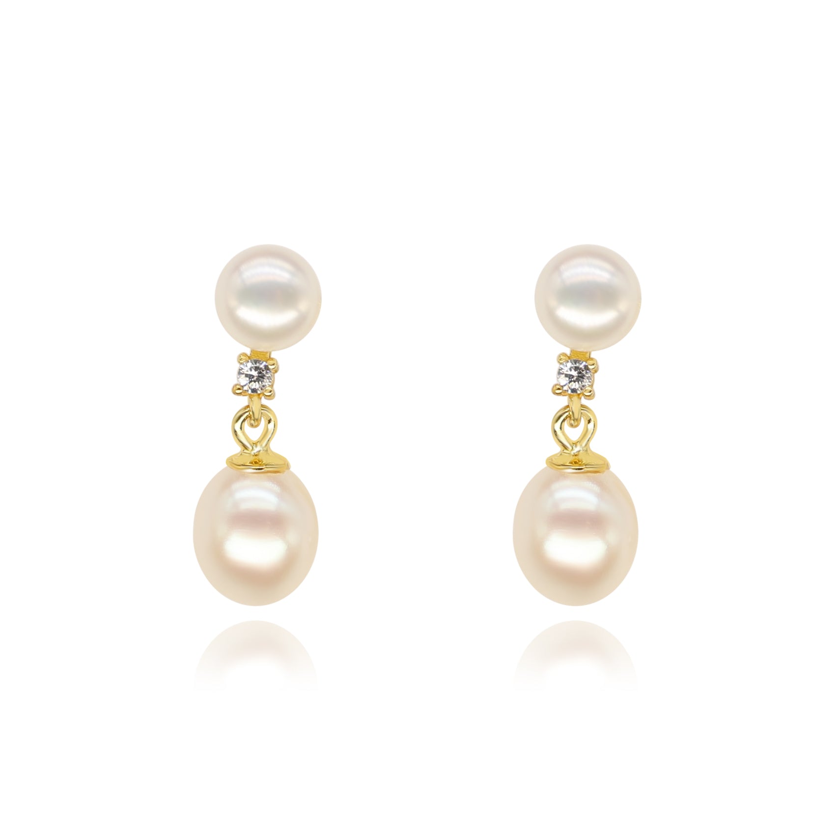 Duo Rosé Freshwater Pearl Earrings
